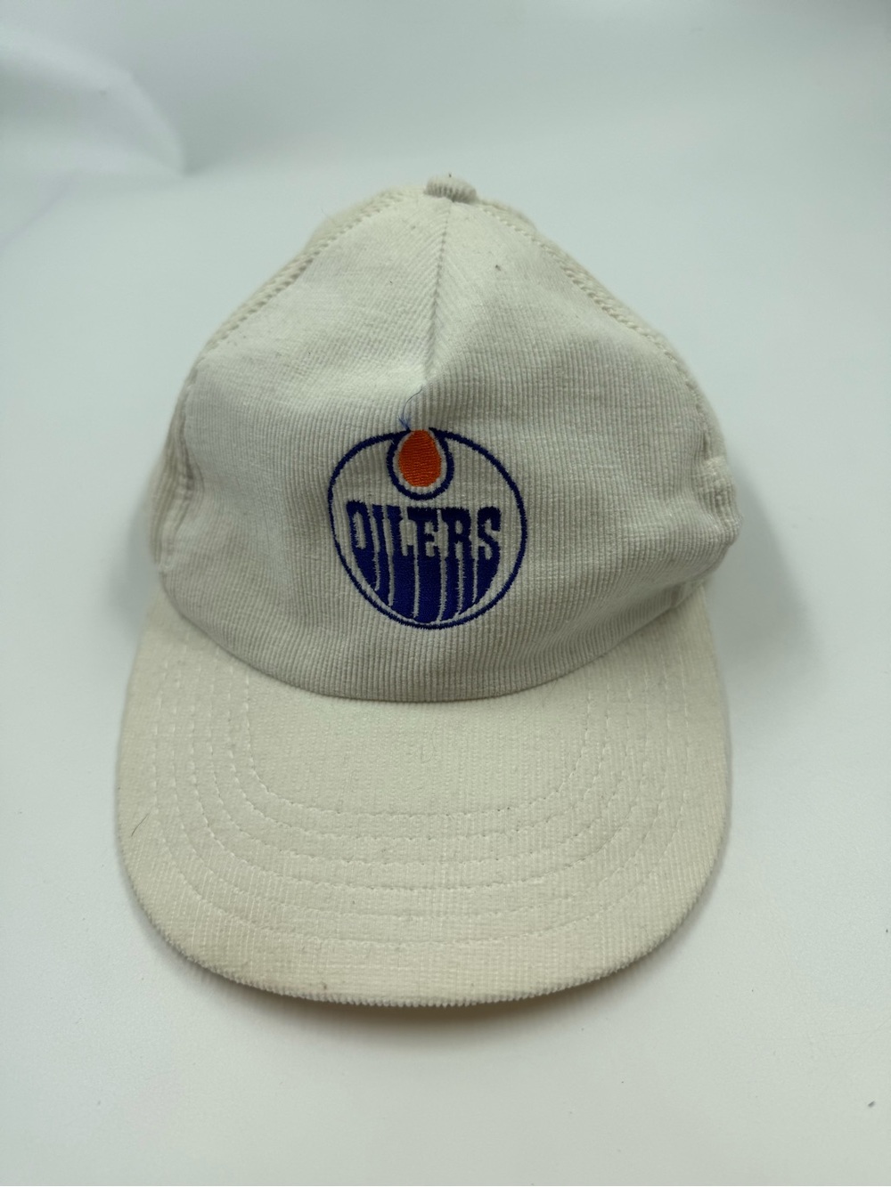 Vintage Edmonton Oilers Corduroy Hat Marks Work Wear House Activa 100% Cotton